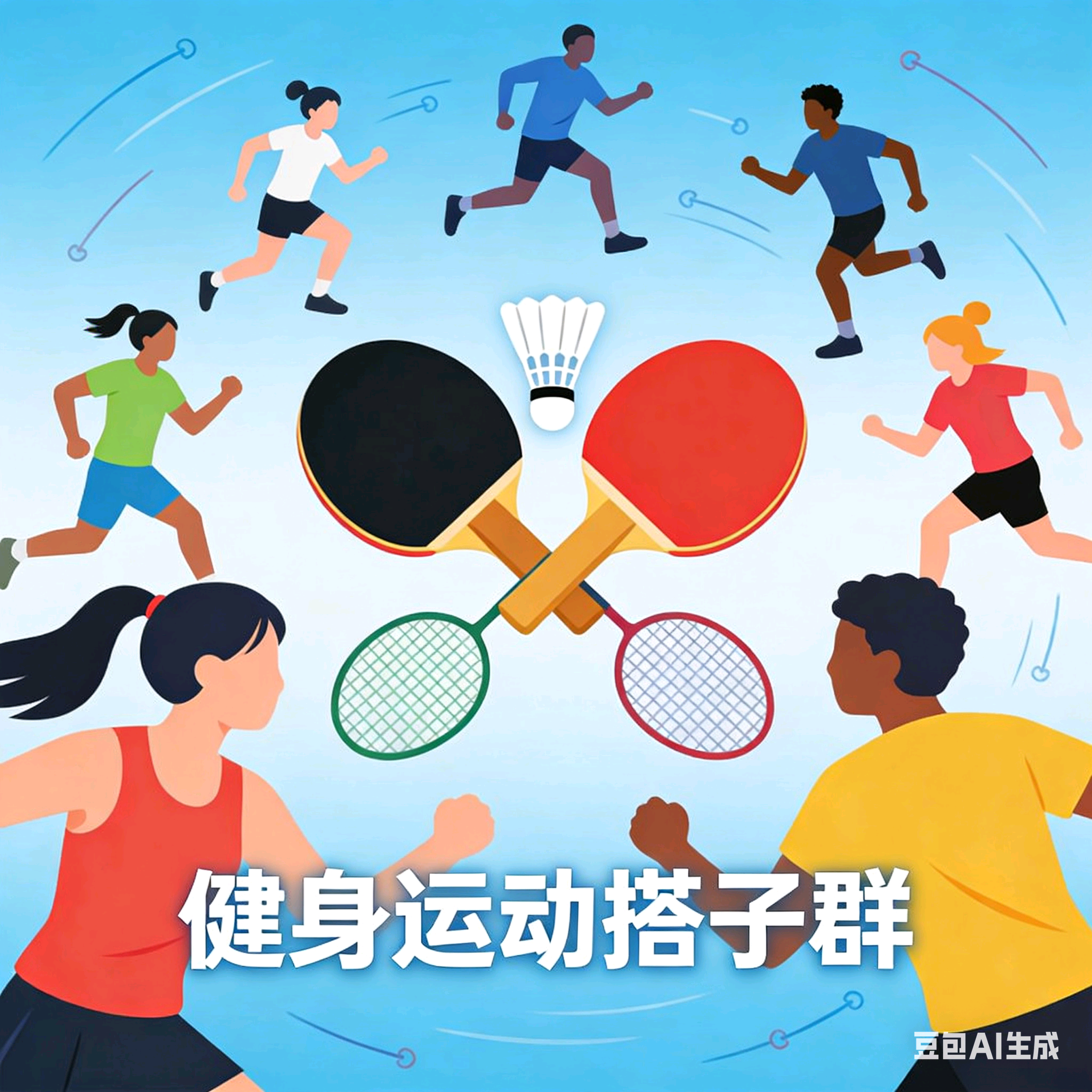 淮北运动健身打羽毛球、乒乓球、爬山、 群聊头像